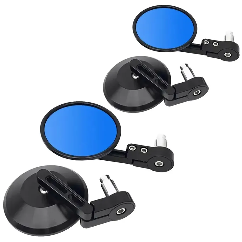 Seizoensaanbieding 2x Motor stuureindspiegel met ECE Craftride RL4 achteruitkijkspiegel paar zwart
