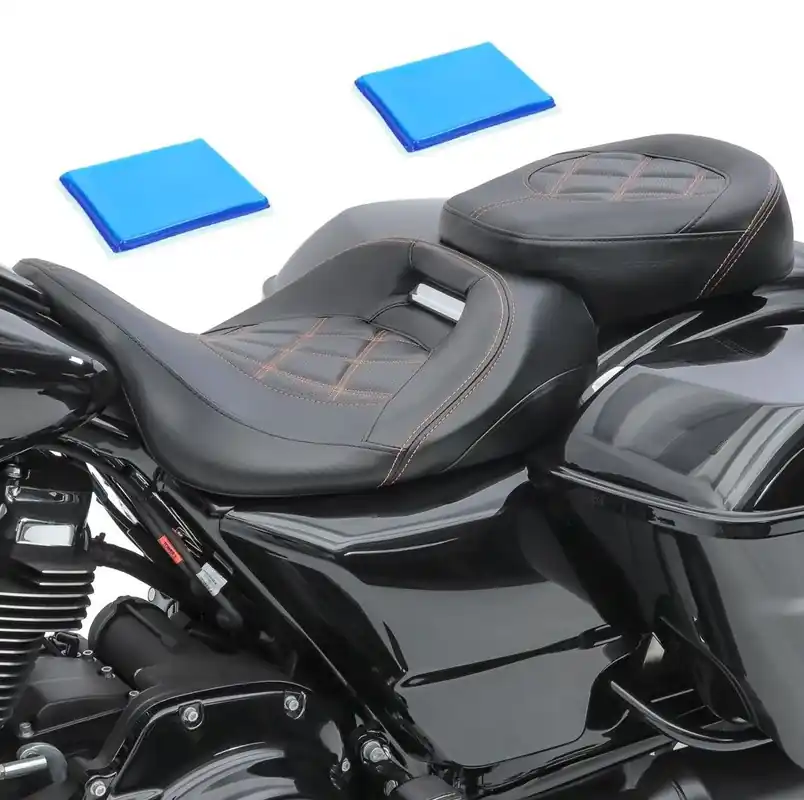 Meest Verkocht Gel zadel passend voor Harley Davidson Street Glide 08-22 RH3G Craftride zwart-oranje