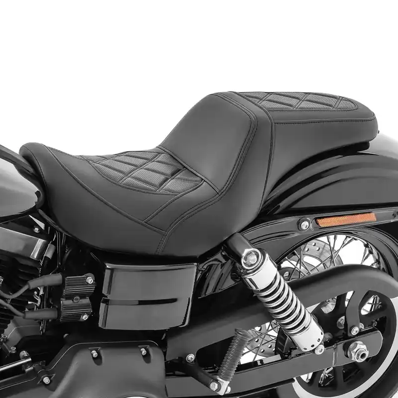 Beste Prijs Duo zadel passend voor Harley Davidson Dyna Street Bob 06-17 bestuurders- en passagiersstoel Craftride SF6 zwart