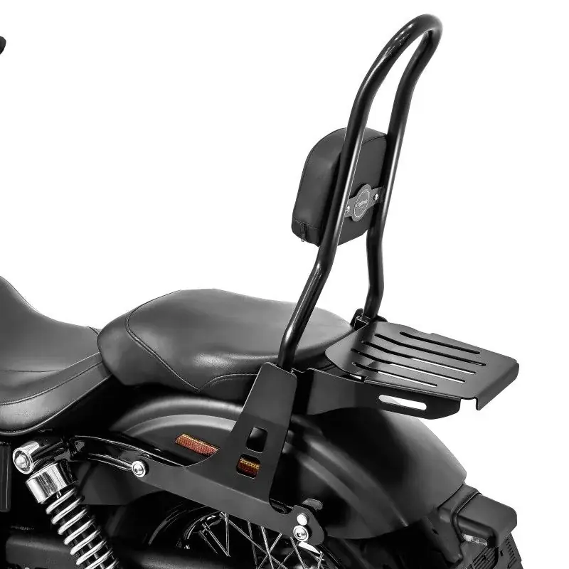 Express Levering Sissybar passend voor Harley Davidson Dyna Street Bob 06-08 Craftride Fast Rider-L incl. Bagagerek zwart