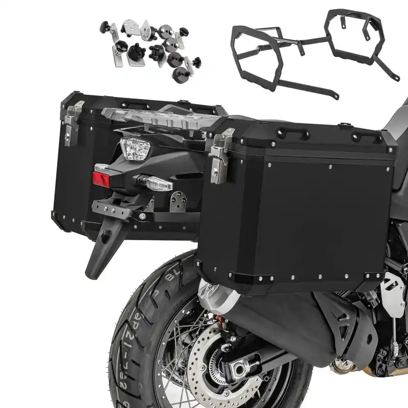 Zijkoffers aluminium + kofferrek compatibel met BMW R 1250 GS 19-23 Bagtecs GX38 zwart Laatste Kans