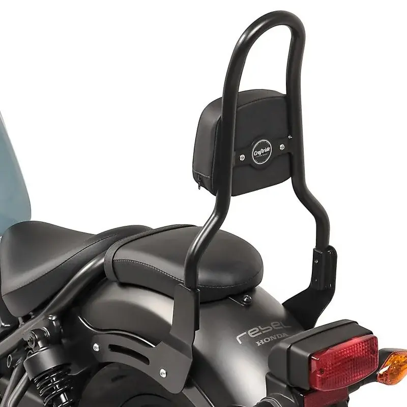 Gratis Retour Sissybar M3 compatibel met Honda Rebel 500 CMX 17-26 zwart Craftride