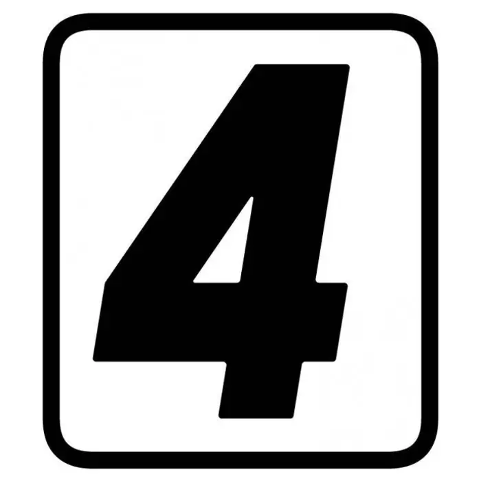 Barracuda Sticker Cijfer -4- (per stuk) Gecertificeerd