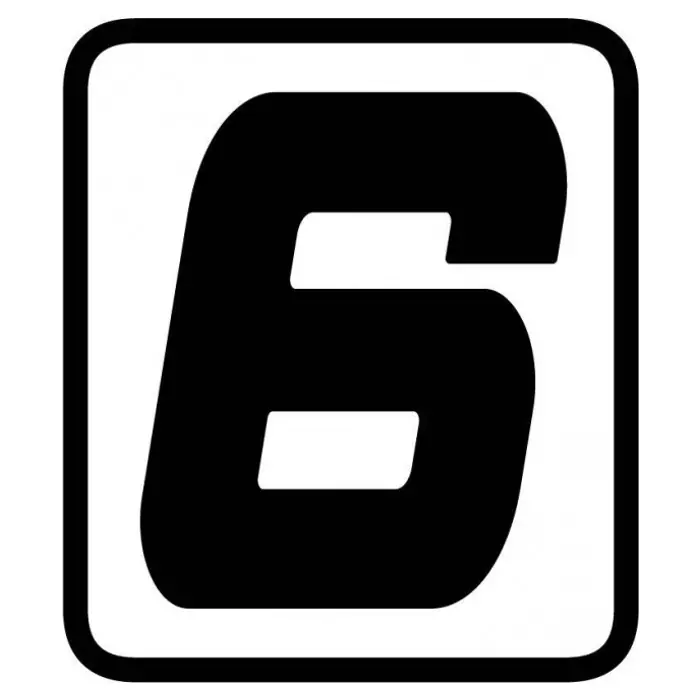 Barracuda Sticker Cijfer -6- (per stuk) Snelle Levering