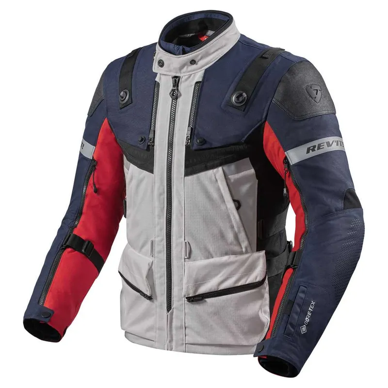 Op = Op REV'IT! Defender 3 GTX Motorjas Rood-Blauw M