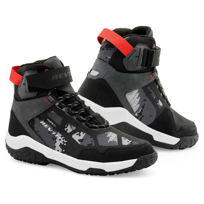 Seizoensaanbieding REV'IT! Descent H2O Motorschoenen Zwart-Rood 40