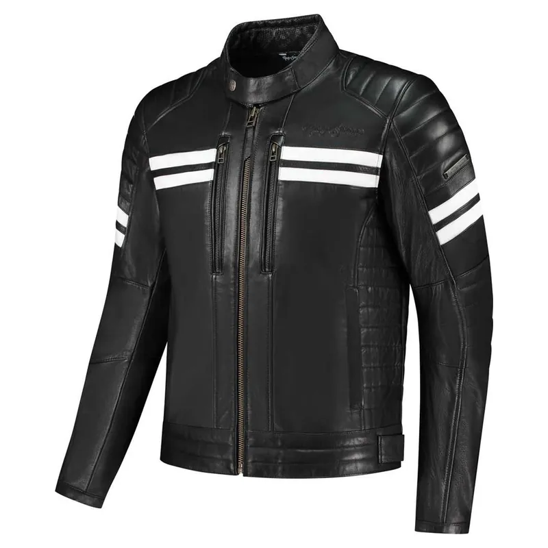Meest Verkocht Rusty Stitches Steve Motorjas Zwart-Wit M