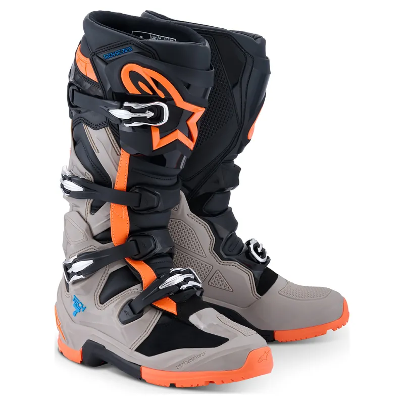 Aanbieding Alpinestars 2026 Tech 7 Enduro Motorlaarzen Zwart-Grijs-Oranje 38