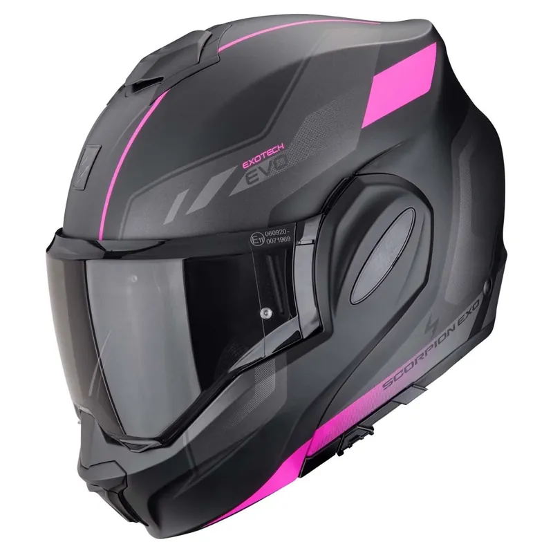 Scorpion Exo-Tech Evo Socius Systeemhelm Mat Zwart-Roze XS Voordeelprijs
