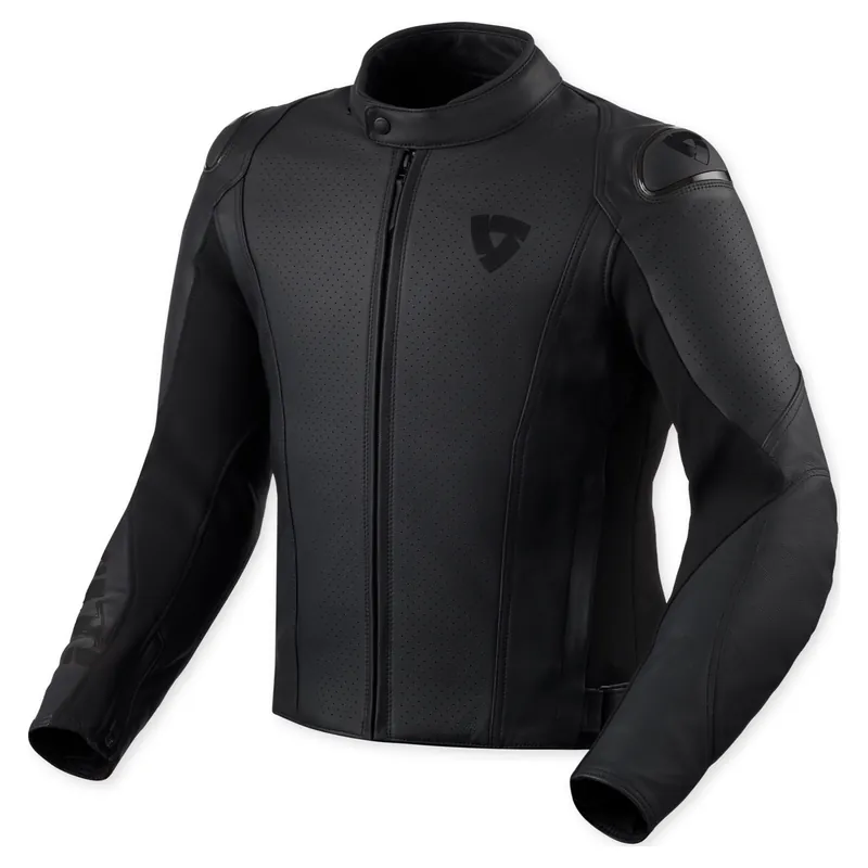 Express Levering REV'IT! Quadratic Leren Motorjas Zwart 46