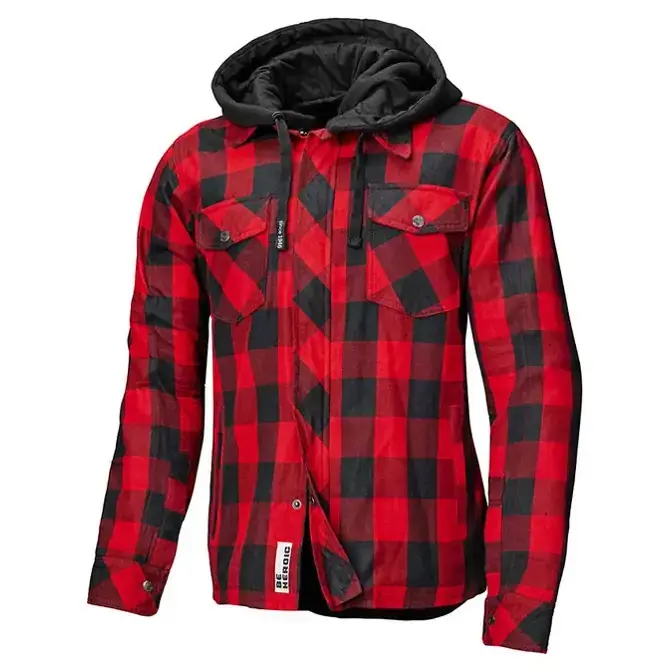 Held Lumberjack II Motorshirt Zwart-Rood S Finale Uitverkoop