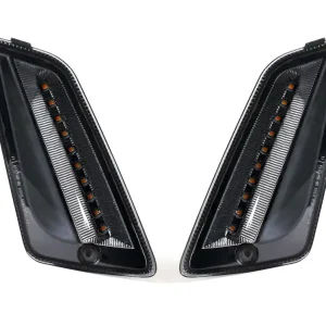 Knipperlicht Set voorkant Moto Nostra (van Bj.2014) dynamisches LED Lauflicht, Dagrij verlichting (E-Goedkeuring) Vespa GT, GTL, GTV, GTS 125-300 smoked Fabrieksprijs