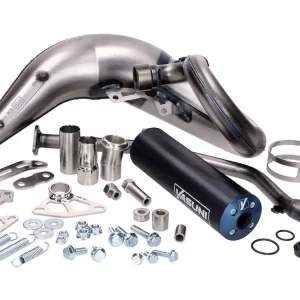Uitlaat Yasuni Cross ML blauw voor Aprilia RX, SX, Derbi Senda, Gilera EBE, EBS, D50B Gratis Retour