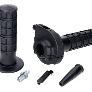 Express Levering Gashandel Set Domino Snelgas 2,3° zwart Aluminium voor 22mm Stuur - universeel