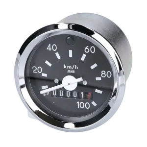 Snelheidsmeter Pulsotronic 100km/h rond 60mm voor Simson S50, S51, S53, S70, S83, KR51/1, KR51/2 Schwalbe, SR4-1 Spatz, SR4-2 Star, SR4-3 Sperber, SR4-4 Habicht Premium