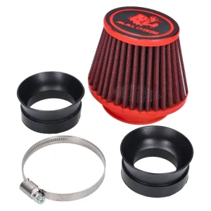 Luchtfilter Malossi Red Filter E18 Racing 42 / 50 / 60mm recht rood-zwart voor Dellorto PHBH, Mikuni, Keihin Carburateur Direct Verzonden