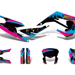 Direct Beschikbaar Dekor / Sticker Kit zwart-pink-blau mat voor Derbi Senda 50 2018