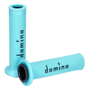 Handvaten set Domino A010 On-Road türkis / zwart met Open einde Nieuw