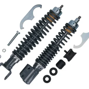 Schokbreker Kit voorkant + achter Carbone Sport RS verstelbaar zwart voor Vespa PX 80cc - 200cc Beste Prijs
