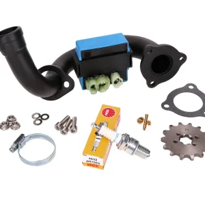 Finale Uitverkoop Opvoerkit / Opvoerset (ontgrens set) Premium / zwarter bocht voor Derbi Senda, Aprilia RX 50, SX 50, Gilera RCR, SMT 2018- (Euro4)