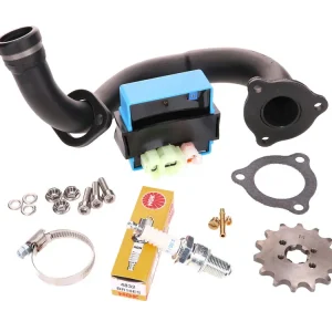 Opvoerkit / Opvoerset (ontgrens set) CDI verstelbaar / zwarter bocht voor Derbi Senda, Aprilia RX 50, SX 50, Gilera RCR, SMT 2018- (Euro4) Bestseller