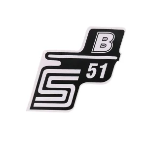 Beperkt Aanbod Schriftzug S51 B Folie / Sticker wit voor Simson S51