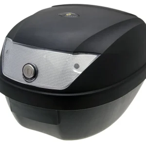 Flitsaanbieding Topkoffer zwart 28L / Reflector wit