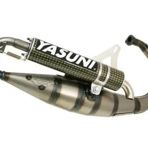 Must-Have Uitlaat Yasuni Scooter R geel Carbon voor Minarelli verticaal