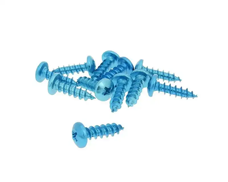 Betaalbaar Schroevenset 12 Stuks Kap blauw - 6x20