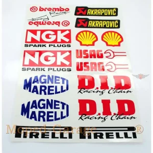 Sticker Sponsor Kit Shell, Pirelli, Marelli, NGK, Brembo, Akrapovic, DID, USAG Beperkt Aanbod