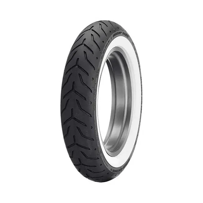 Dunlop D408 voorbanden 16" 130/90B16 67H Wide White Wall Gereduceerde Prijs