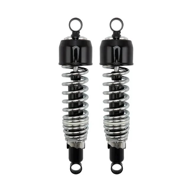 Emgo schokdempers 325mm Zwart / Chroom Multifit Tijdelijk Beschikbaar
