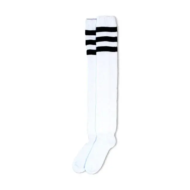 American Socks Ultra High Old School Driedubbel Zwart Gestreept Speciale Aanbieding
