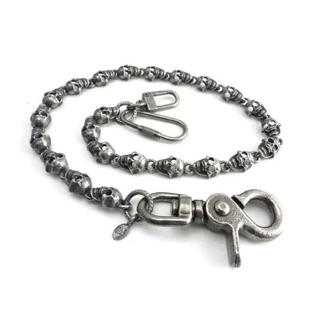 Amigaz Plat doodshoofd Tinnen Portemonnee Ketting 16" Meest Verkocht