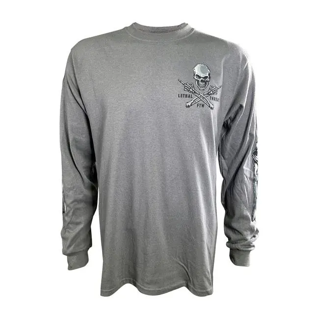Flitsaanbieding Lethal Threat FTW Schedel Longsleeve Grijs M
