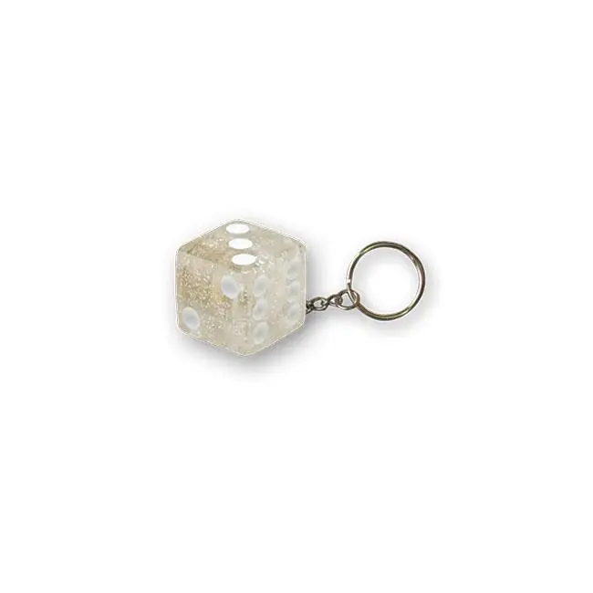 Triktopz Dobbelsteen Sleutelhanger Helder Glitter Fabrieksprijs