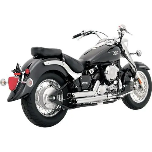 Vance & Hines Shortshots Staggered Uitlaat Chroom voor Yamaha 98-10 Dragstar XVS 650 / A Finale Uitverkoop