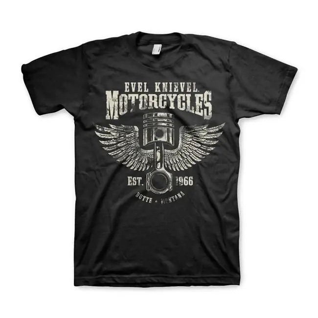 Evel Knievel Motorfietsen T-Shirt Zwart S Betrouwbaar