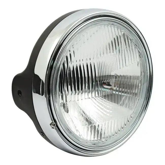 MCS 7" Motorfiets Koplamp LTD Stijl Black Op = Op