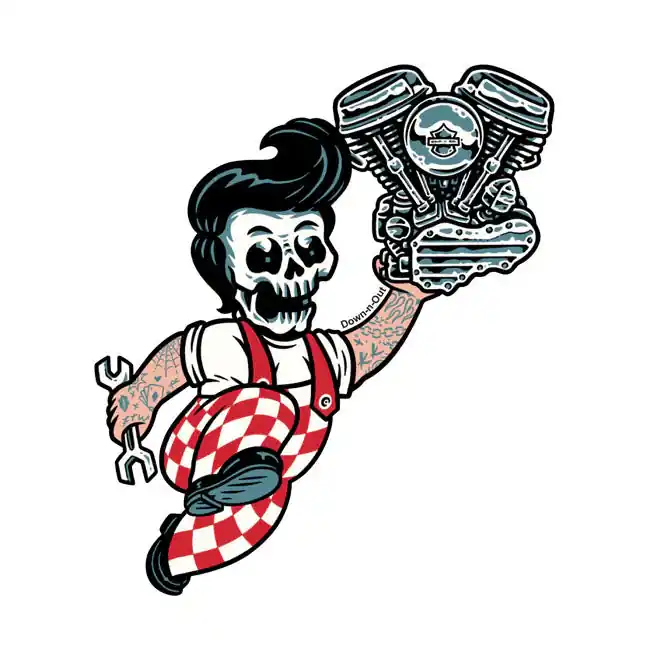 Laatste Versie Down-N-Out Grote Boring Sticker