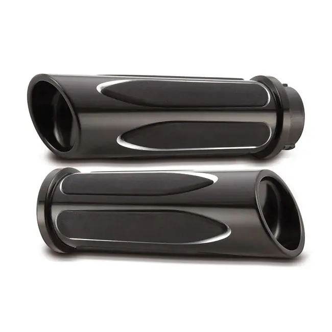 Arlen Ness Billet Diepsnijdende Comfortgrepen HD TBW Black Gratis Retour