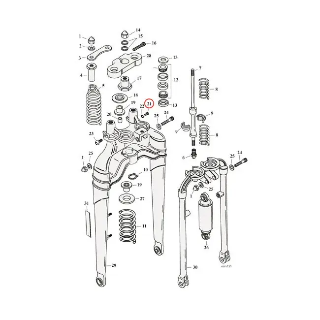 Schroef Veerreactiebeugel Rechts Softail Springervork FXST 88-06; FLSTS 97-09 Gratis Retour