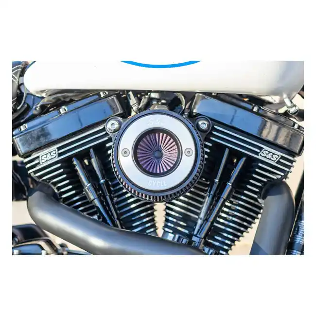 Koop Vandaag S&S Air Stinger Stealth Trim Ring Luchtfilter voor Harley 00-15 Softail; 99-17 Dyna (excl. 2017 FXDLS); 99-07 FLT/Touring (CV carb & Delphi inj) (excl. e-throttle) / Contrast Cut