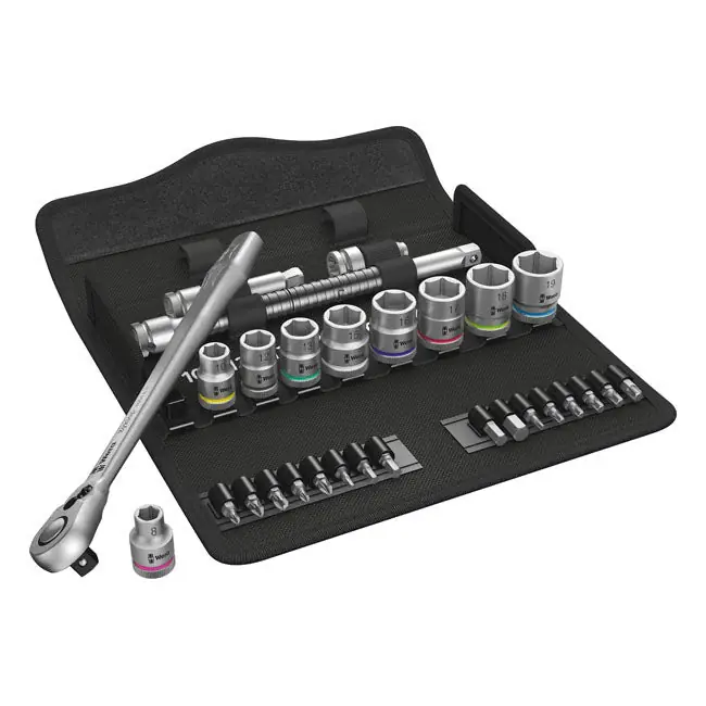 Beperkte Voorraad Wera Zyklop metalen ratelset 3/8" aandrijving 29-delig metrische maten