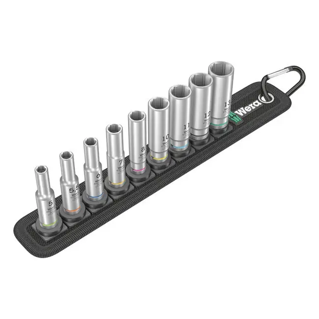 Seizoensaanbieding Wera dopsleutelriem met 1/4" inbusdoppen metrische maten