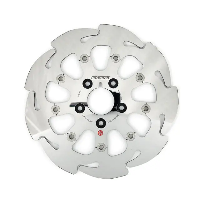 Direct Verzonden Remmen 9-spaaks Wave zwevende remschijf voor Harley 00-14 Softail (excl. Springers) (11.5") / Front Left