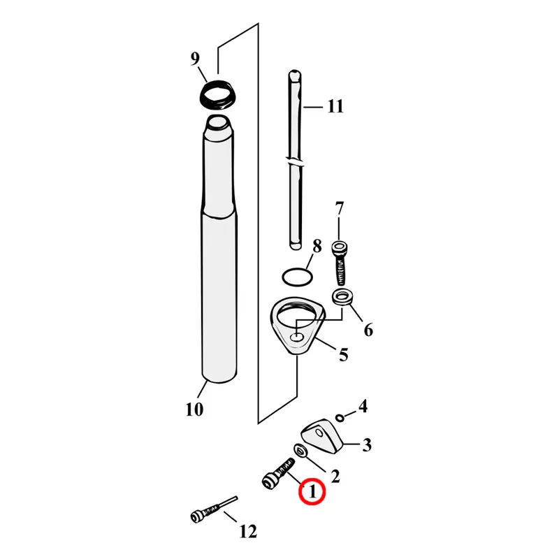 Lage Kosten Duwstang-onderdelendiagram met explosietekening voor Harley Sportster 91-03 1) 91-99 XL. Allen bolt. chrome (set of 5). Replaces OEM 884A