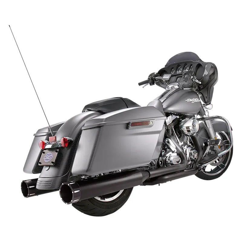 Speciale Aanbieding S&S EC Euro 4 Goedgekeurde 4,5" MK45 Performance Slip-On Mufflers voor Harley 17-20 Touring / Black / Thruster