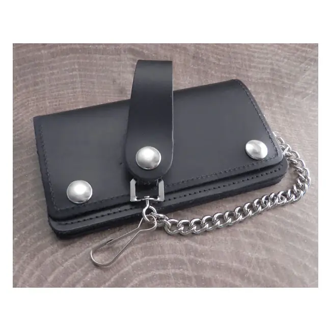 Amigaz Zwart Leren Rits Biker Ketting Portemonnee Superprijs