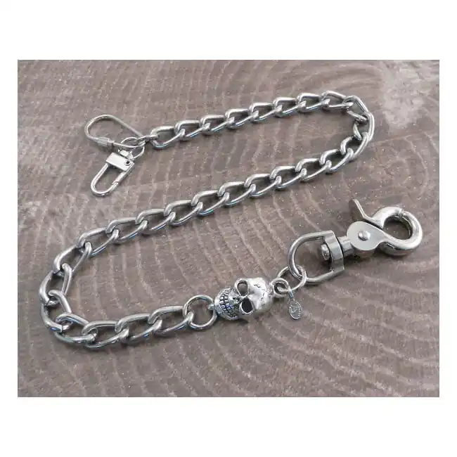Laatste Versie Amigaz Portemonnee ketting met doodskop schakel 16"